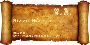 Mizsei Mária névjegykártya