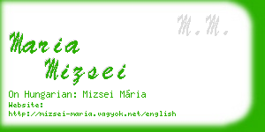 maria mizsei business card